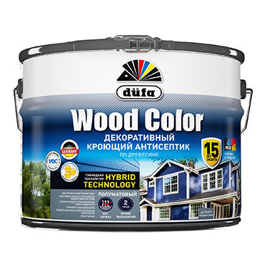 WOOD COLOR белый база 1 9л "Dufa" Кроющий антисептик WOOD COLOR белый база 1 9л "Dufa" Кроющий антисептик
